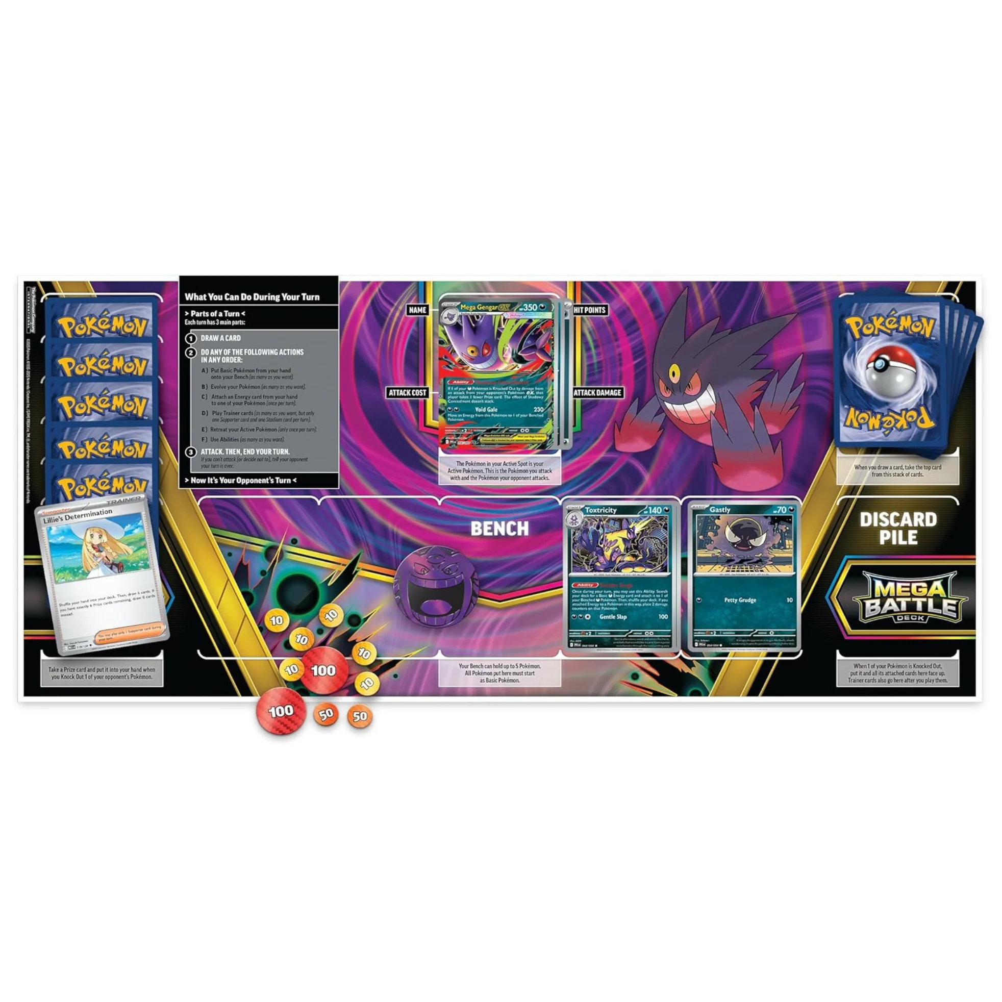 2025 Pokémon Mega Evolution Mega Gengar ex Metal Battle Deck - Image 4