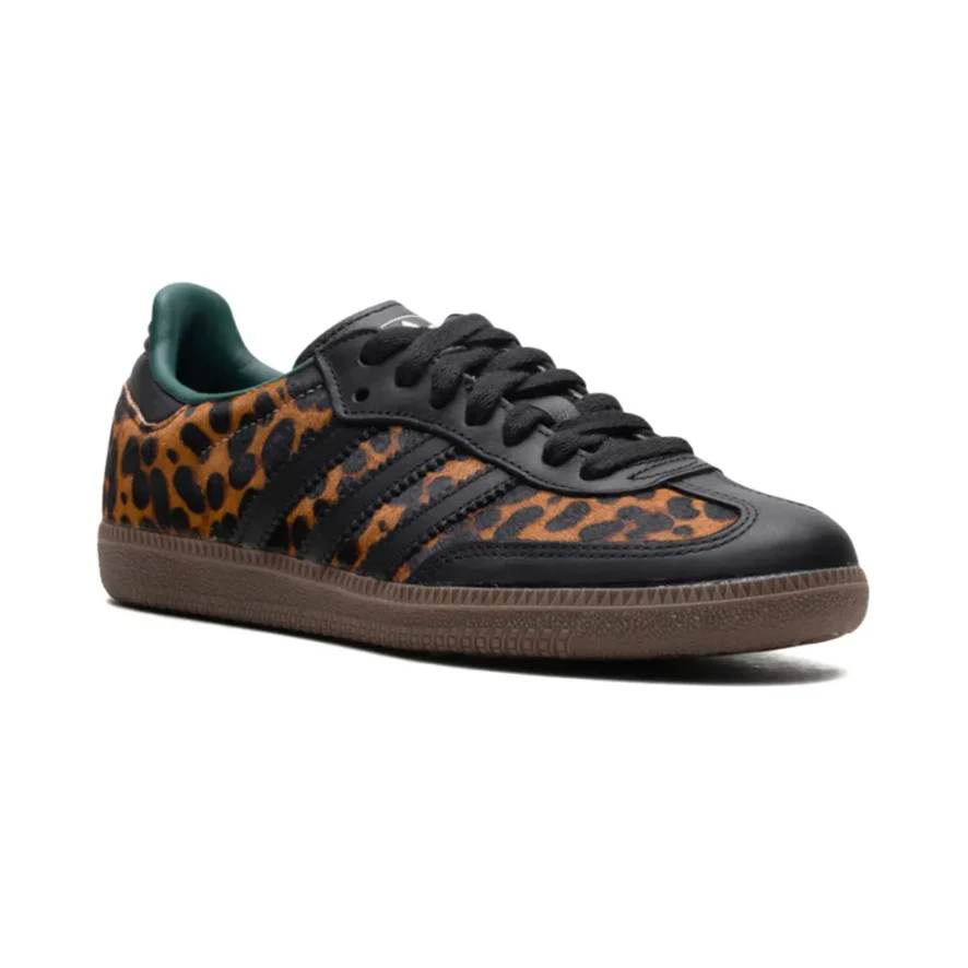 adidas Samba OG Black Green Leopard (Women's) - Image 2