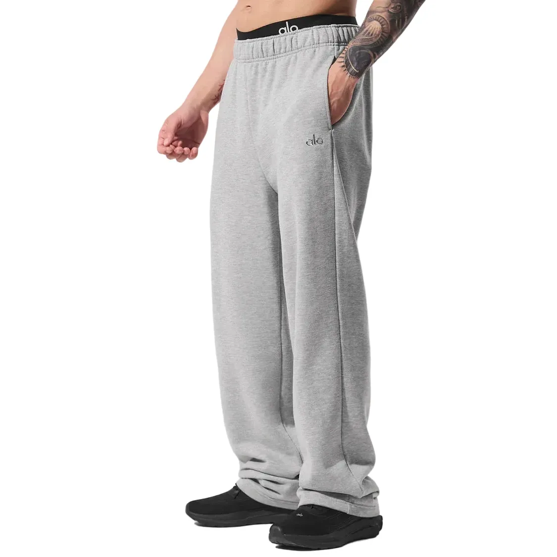 Alo Accolade Straight Leg Sweatpants Heather Grey - Image 5