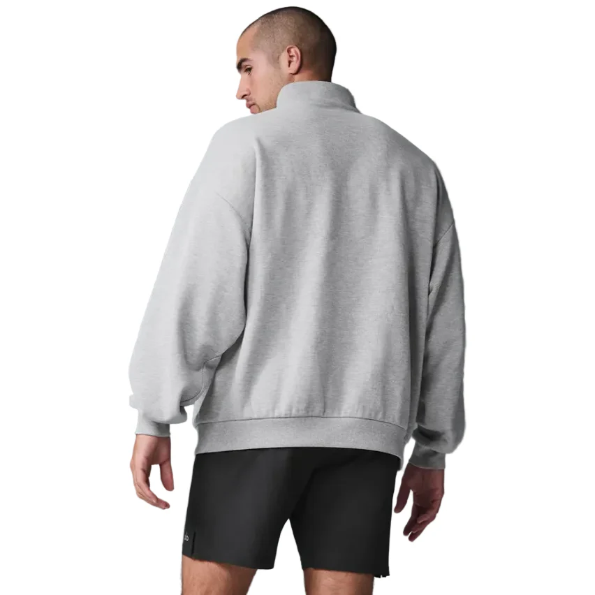 ALO Yoga Accolade 1/4 Zip Athletic Heather Grey Sweatshirt - Image 3