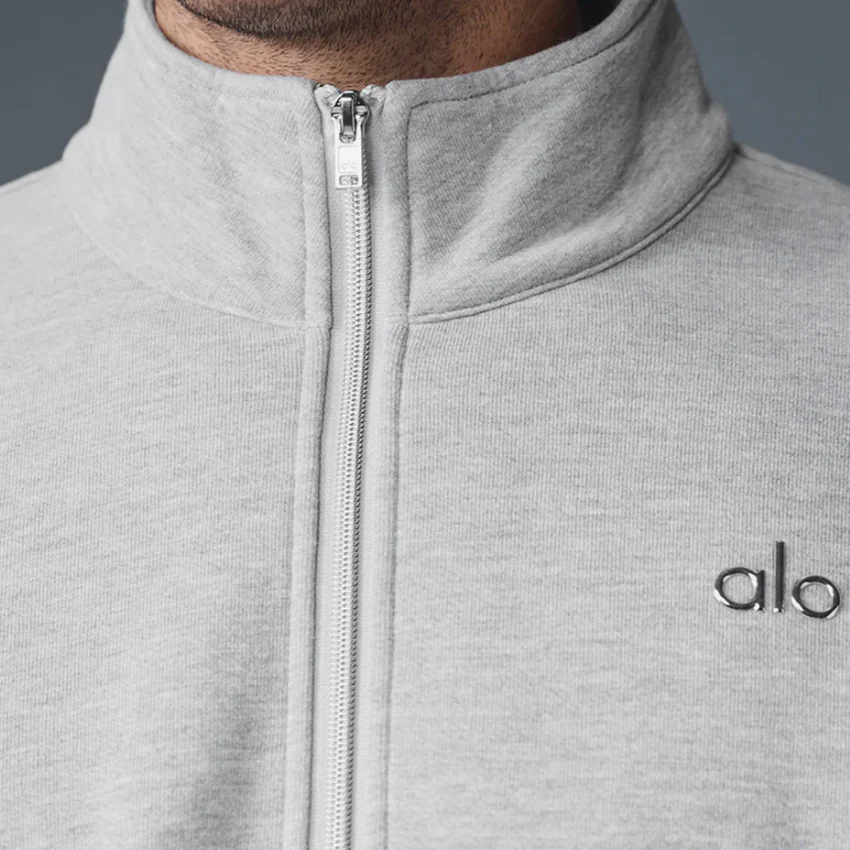 ALO Yoga Accolade 1/4 Zip Athletic Heather Grey Sweatshirt - Image 4