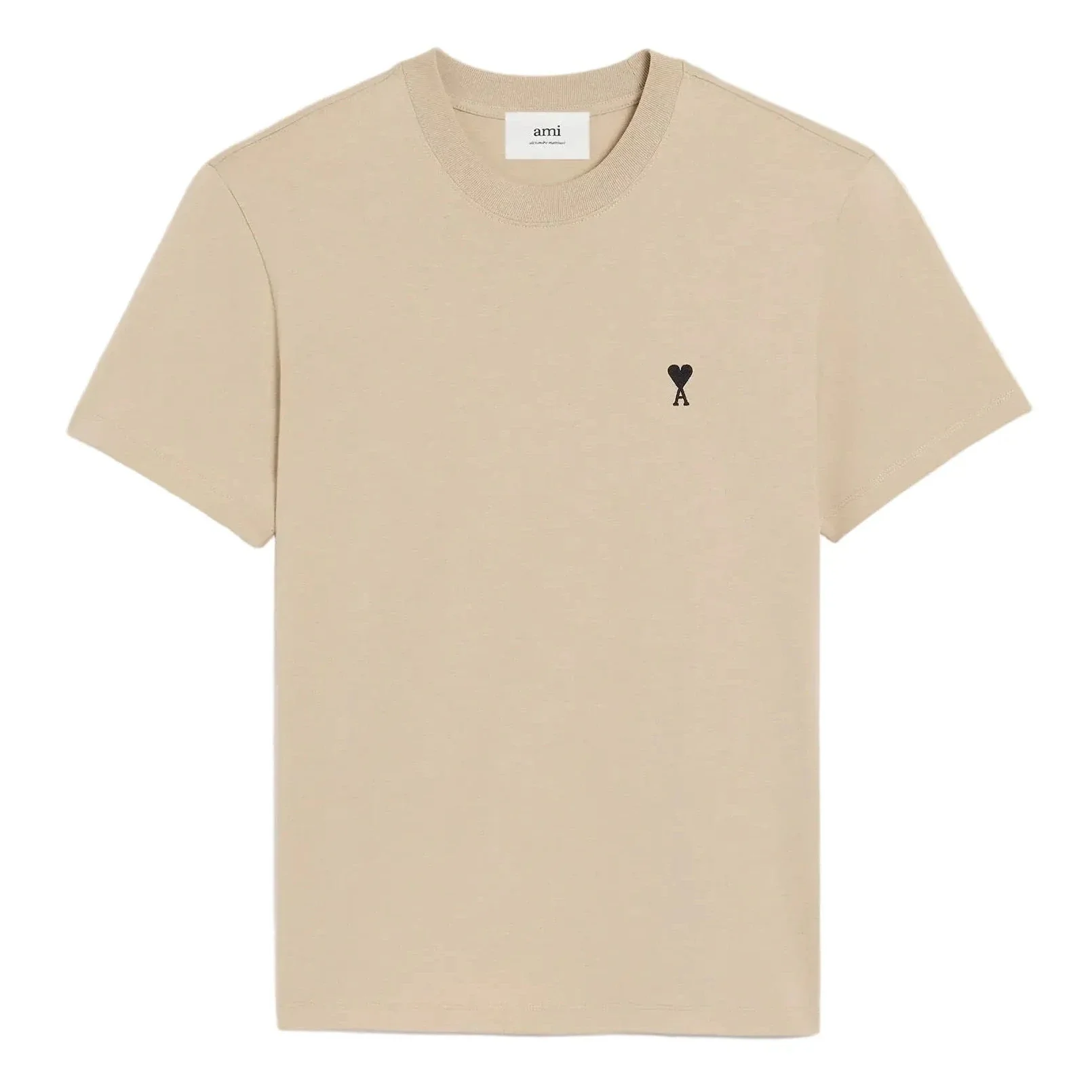 Ami Paris Ami de Coeur Cotton T-Shirt Cafe Creme