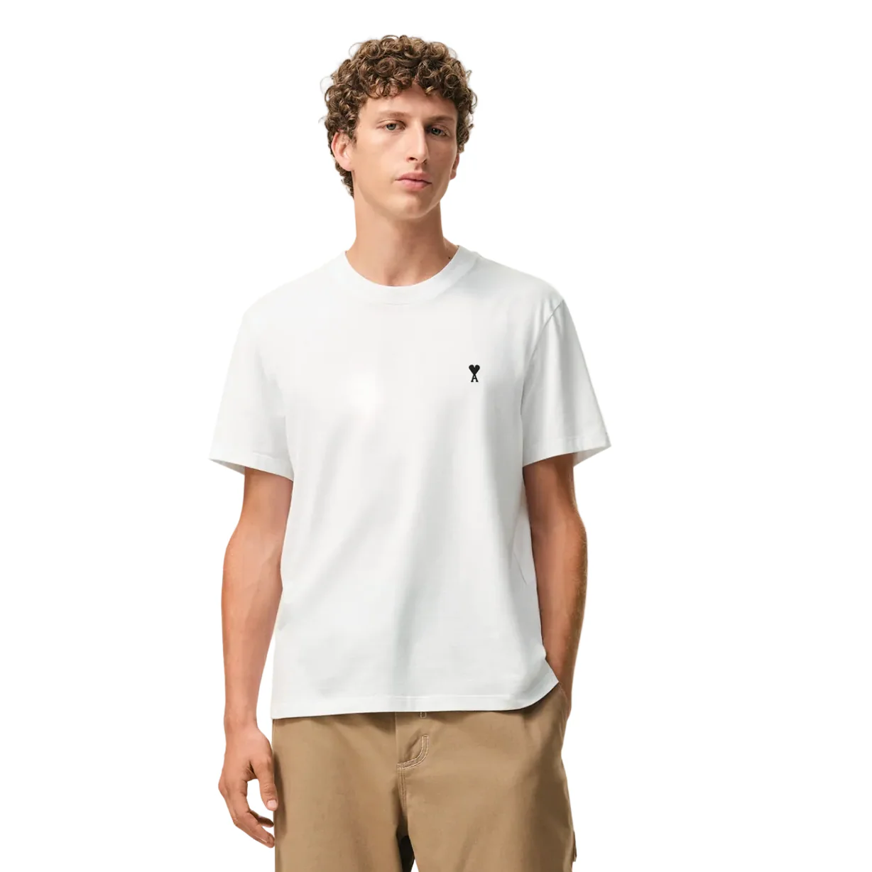 Ami Paris Ami de Coeur Cotton T-Shirt White/Black - Image 2