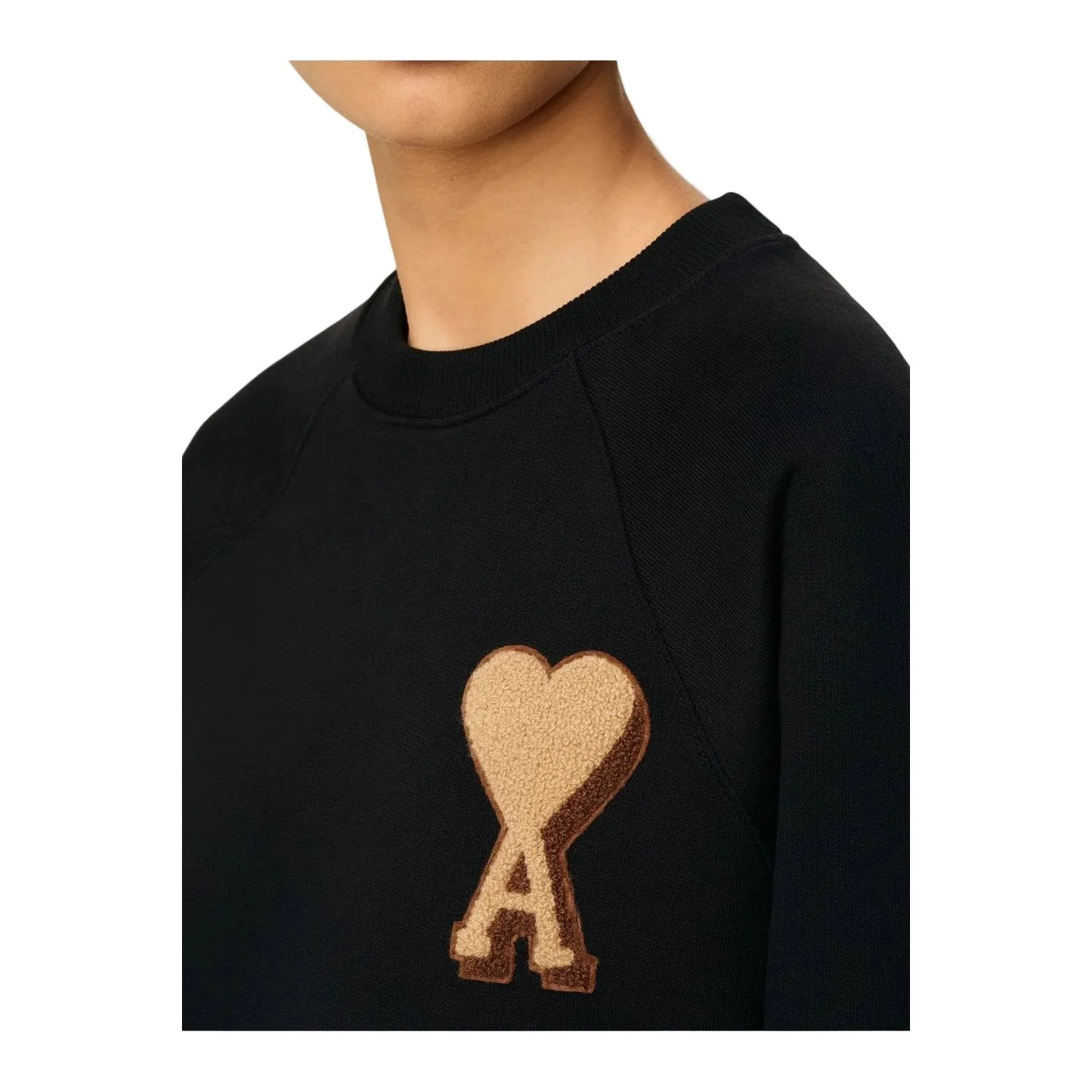 AMI Paris Ami De Coeur Patch Sweatshirt Black - Image 4