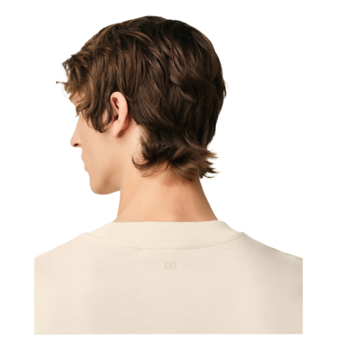 AMI Paris Ami de Coeur Patch T-Shirt Beige - Image 4