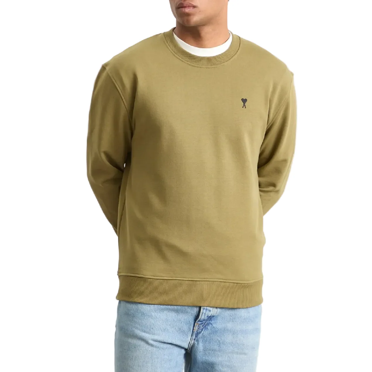 AMI Paris Ami De Couer Crewneck Sweatshirt Bronze - Image 2