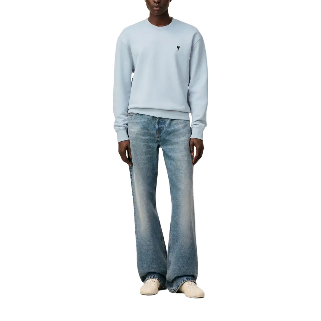 Ami Paris Ami De Couer Crewneck Sweatshirt Ciel - Image 2