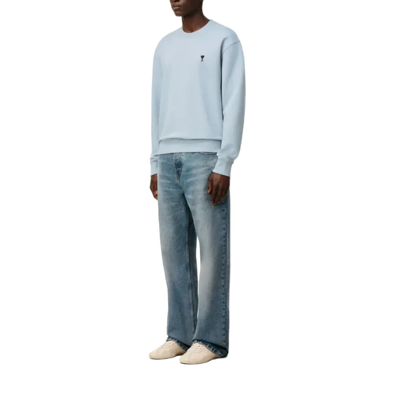 Ami Paris Ami De Couer Crewneck Sweatshirt Ciel - Image 4