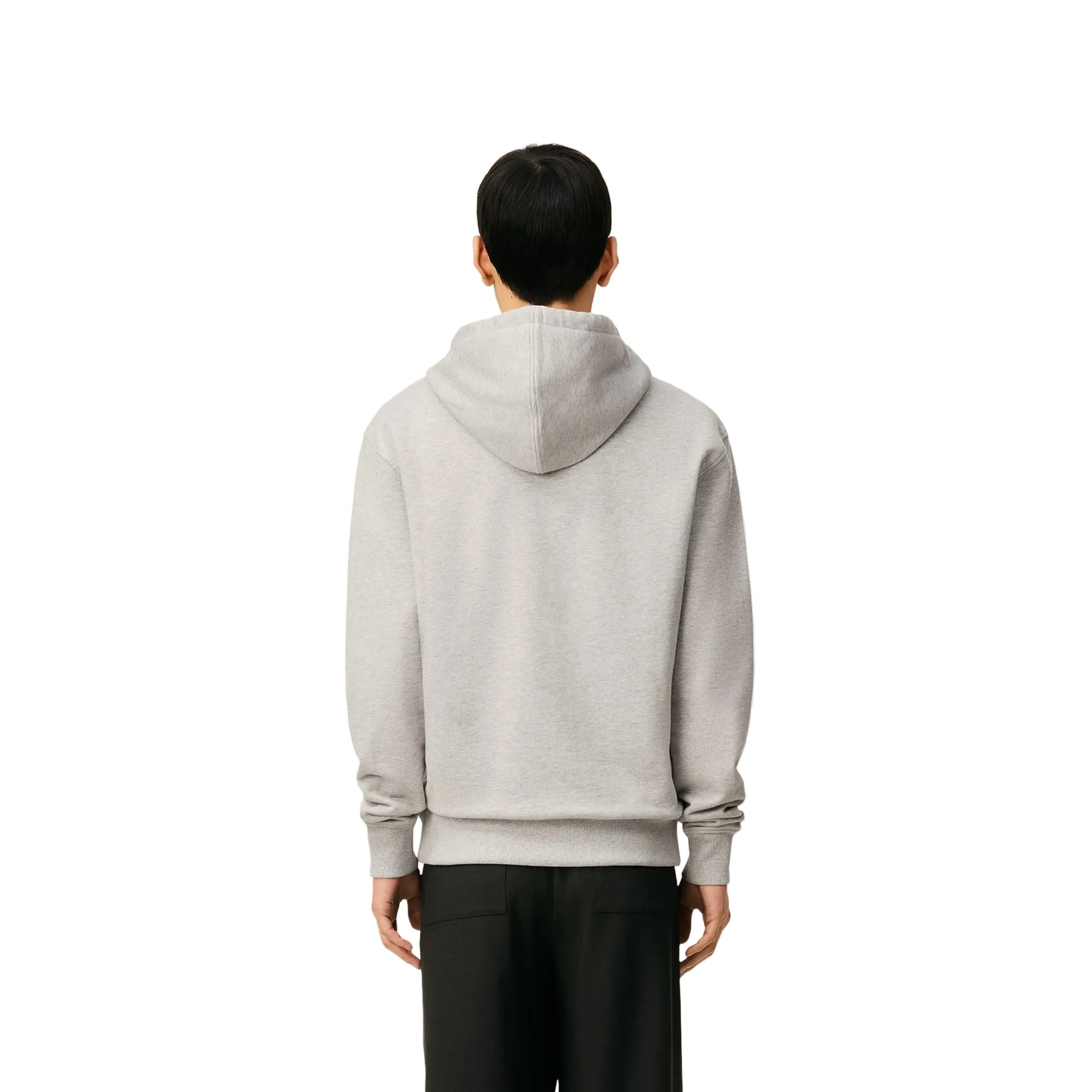 AMI PARIS GREY COTTON ZIPPED AMI DE COEUR HOODIE - Image 4