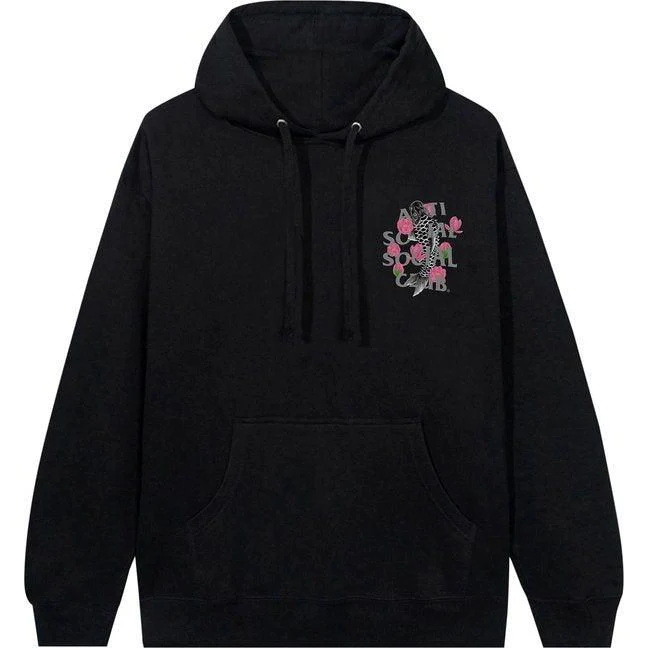 Anti Social Social Club Koi Ornamental Hoodie Black - Image 2