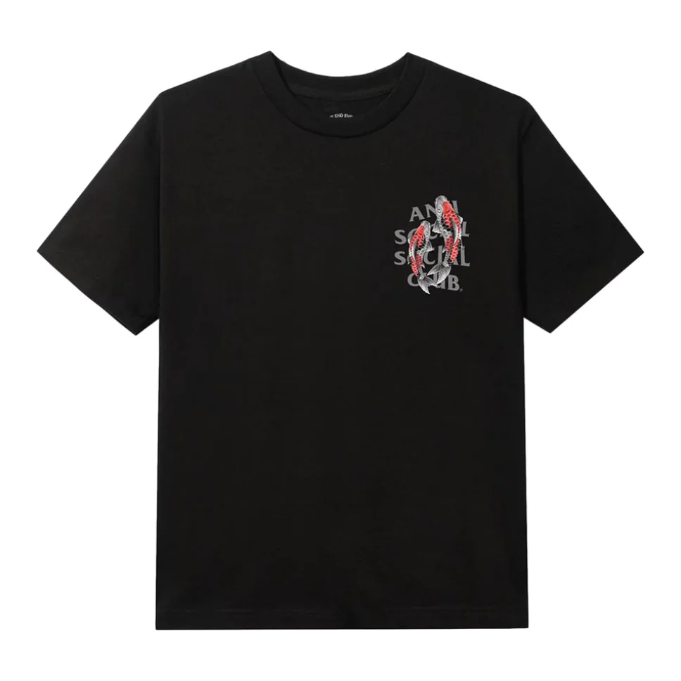 Anti Social Social Club Koi Garden Tee (3M Reflective) Black - Image 2