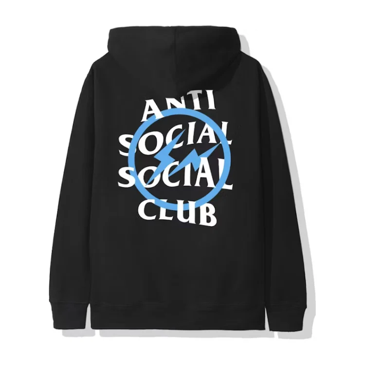 Anti Social Social Club x Fragment Blue Bolt Hoodie (FW19) Black - Image 2