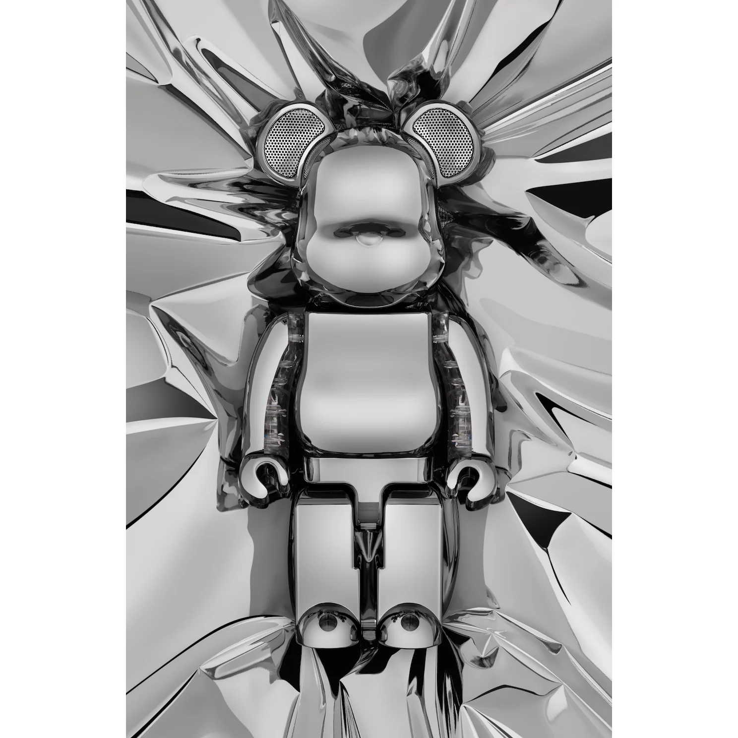 Bearbrick Audio Chrome Metals Silver - Image 8