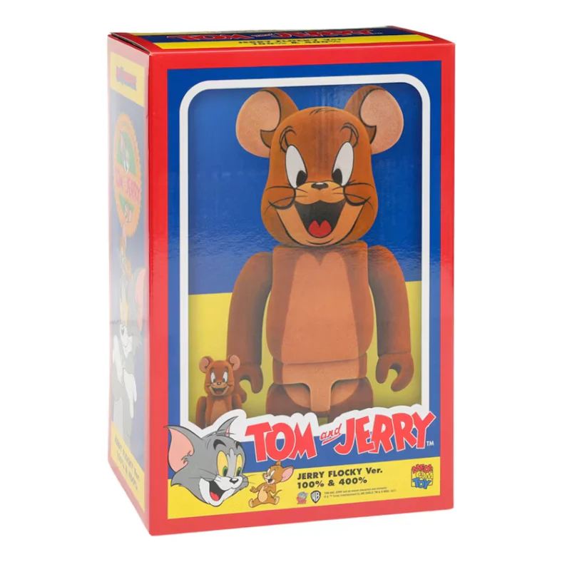 Bearbrick Tom and Jerry: Jerry Flocky 100% & 400% Set - Image 3