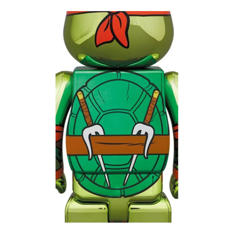 Bearbrick x Teenage Mutant Ninja Turtles Raphael Chrome 100% & 400% Set - Image 2