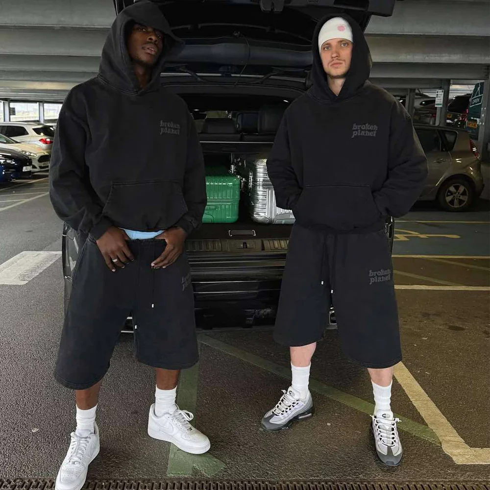 Broken Planet Basics Shorts Washed Midnight Black - Image 3