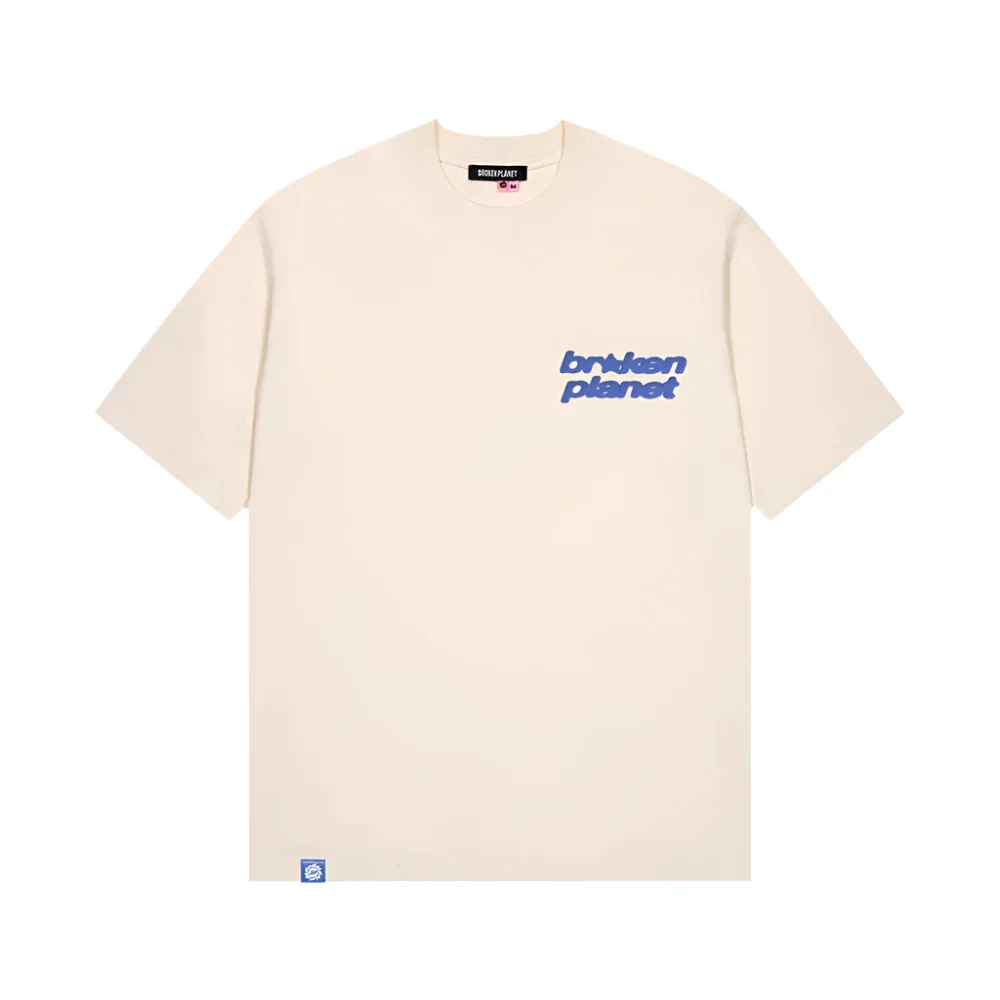 Broken Planet Basics T-shirt Washed Vanilla White Cobalt