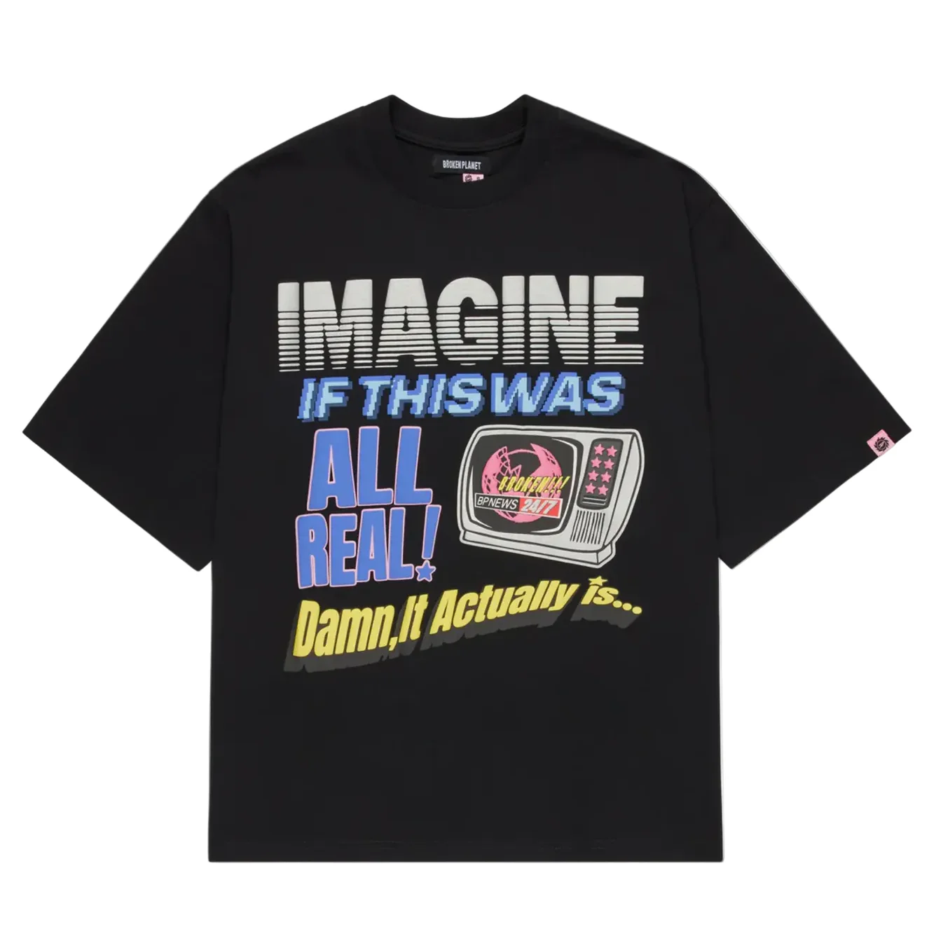 Broken Planet BP News T-Shirt Midnight Black