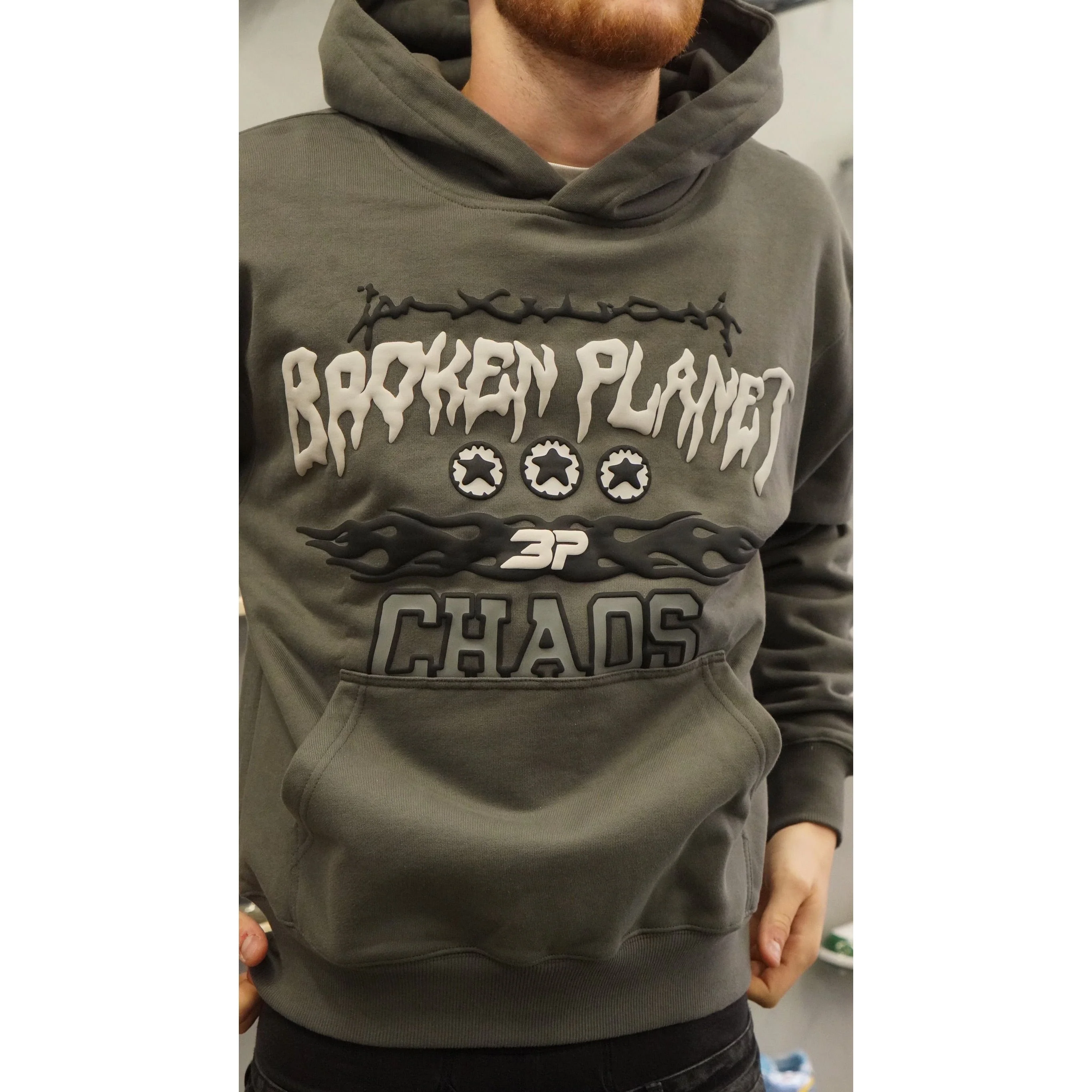 Broken Planet Chaos Hoodie Gunmetal Grey - Image 3