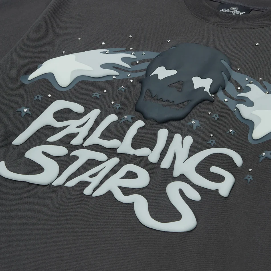 Broken Planet Falling Stars T-Shirt Soot Black - Image 3
