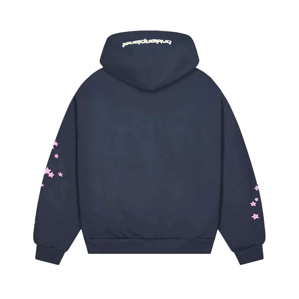 Broken Planet Market All The Stars Deep Navy/Pink Hoodie - Image 2