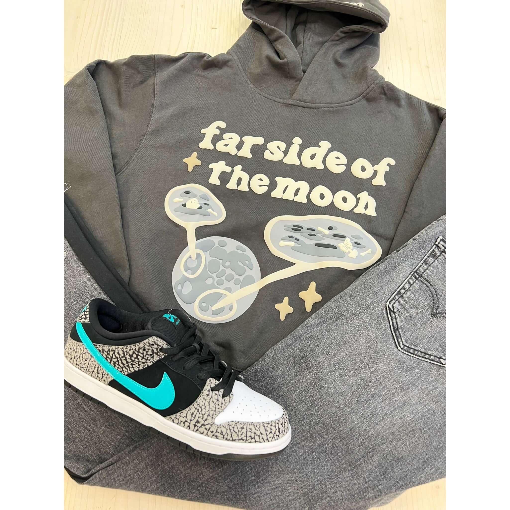 Broken Planet Market Far Side Of The Moon Hoodie - Soot Black - Image 2