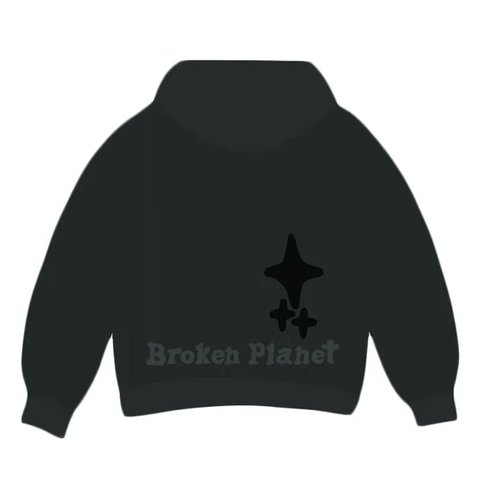 Broken Planet Market Out of the Shadows Hoodie Soot Black - Image 5
