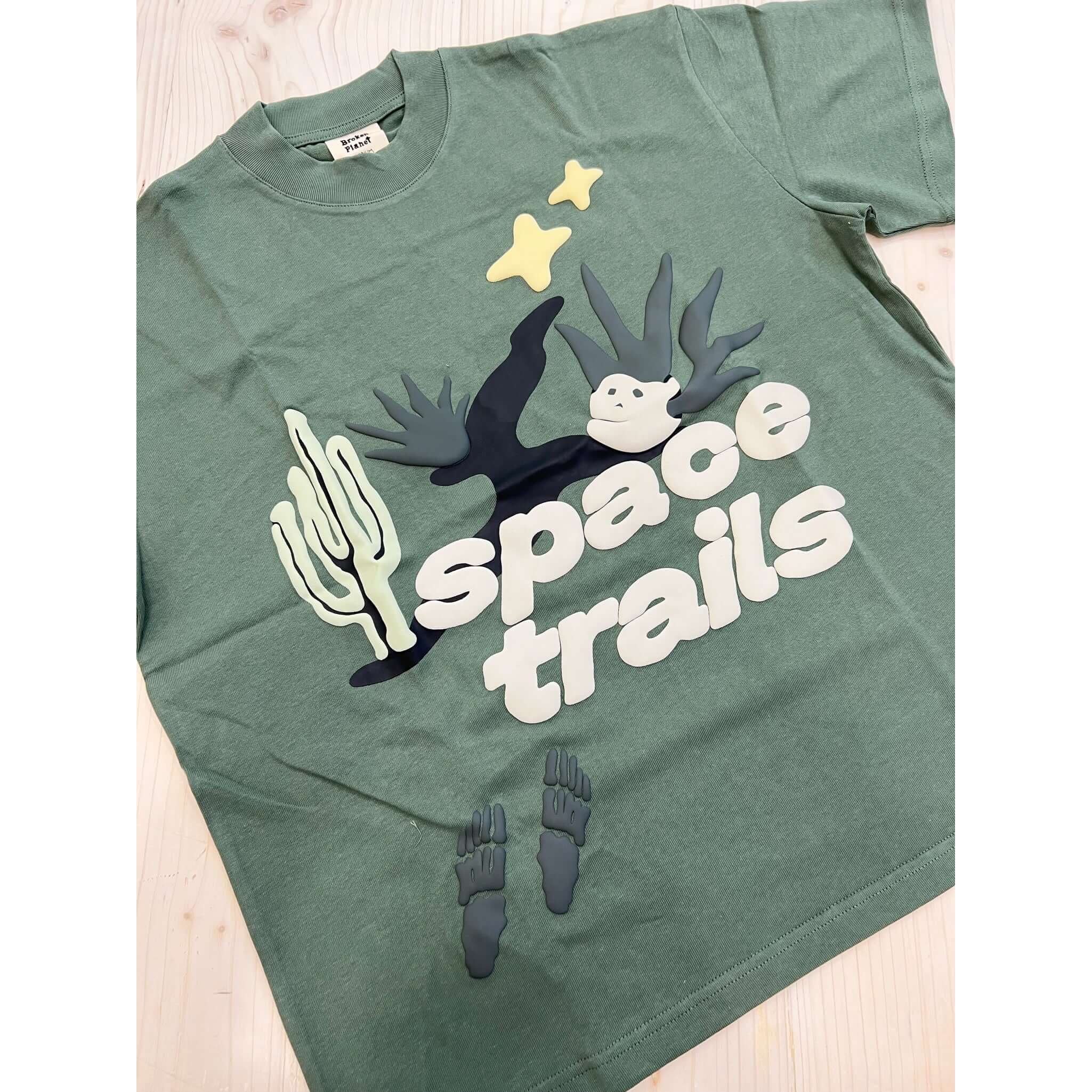 Broken Planet Market Space Trails T-Shirt Agave Green - Image 2