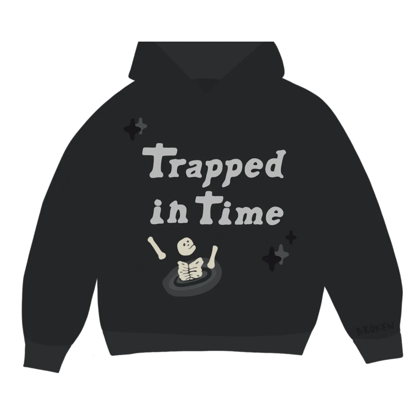 Broken Planet Market Trapped In Time Hoodie Soot Black - Image 5