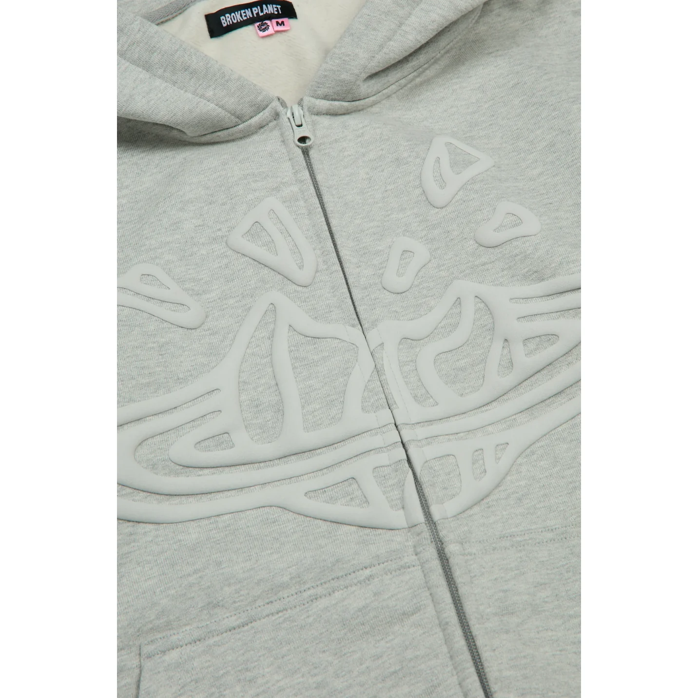 Broken Planet Market Zip Up Hoodie Ash Heather Grey - Image 3