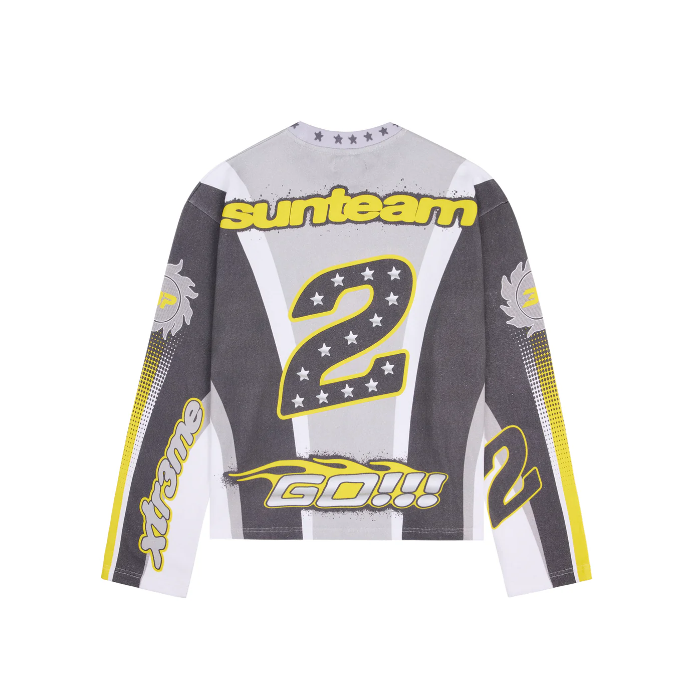 BROKEN PLANET SPORTS LONG SLEEVE TEE GREY YELLOW - Image 2