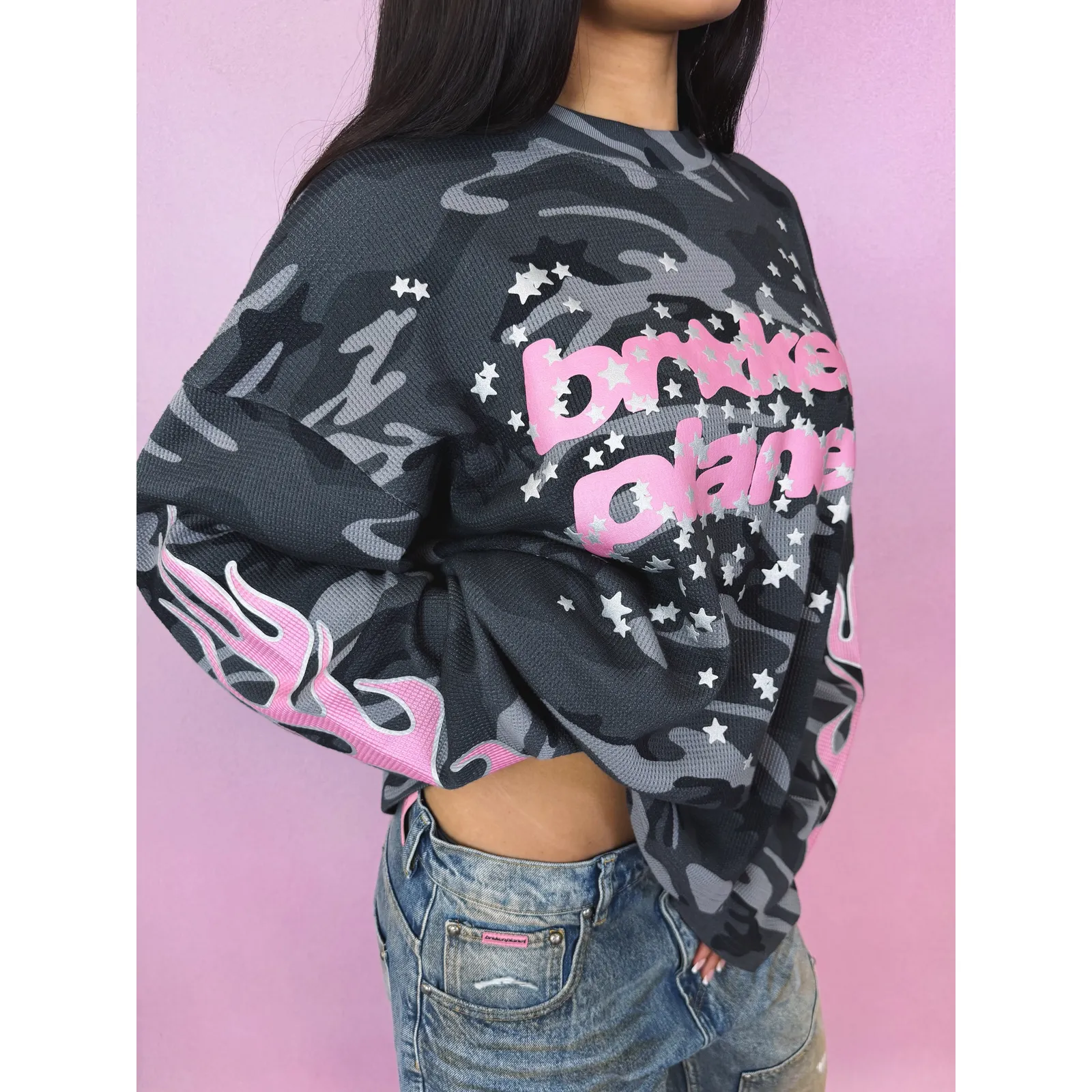 BROKEN PLANET STAR CAMO WAFFLE LONG SLEEVE - Image 3