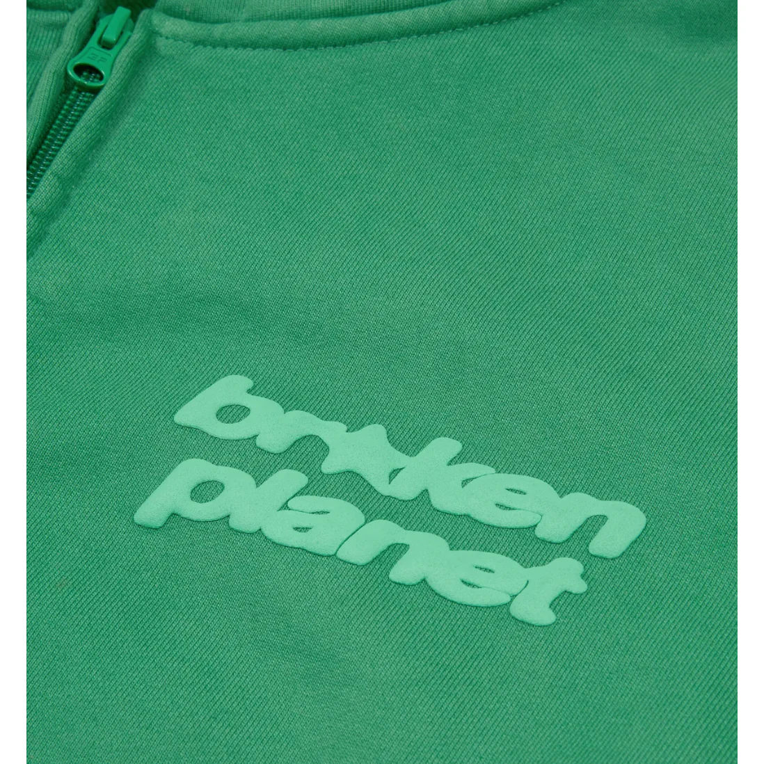 Broken Planet Star Logo Zip Up Hoodie Green - Image 3