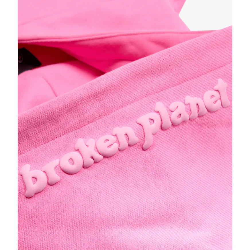 Broken Planet Zip Up Hoodie Candy Pink - Image 4