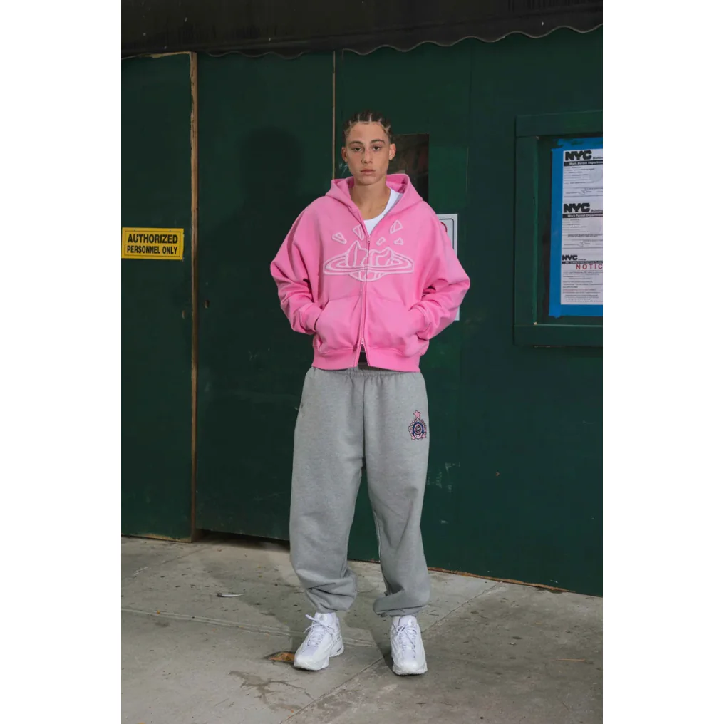 Broken Planet Zip Up Hoodie Candy Pink - Image 5