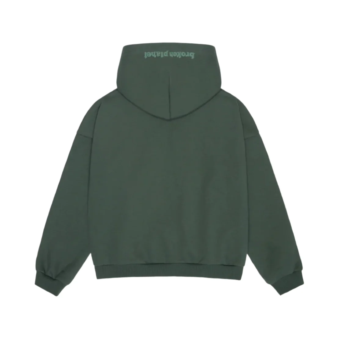 Broken Planet Zip Up Hoodie Emerald Green - Image 2