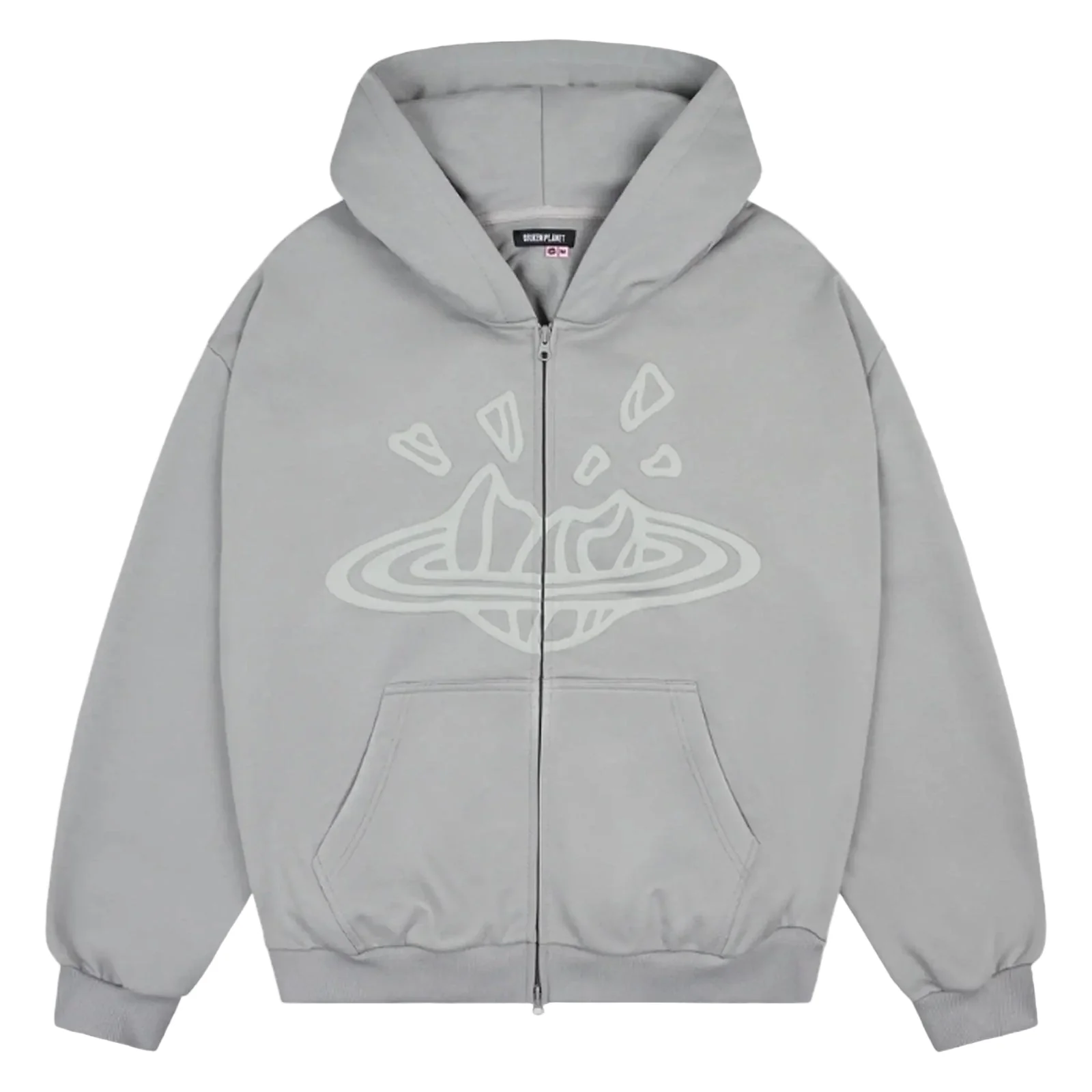 Broken Planet Zip Up Hoodie Gunmetal Grey