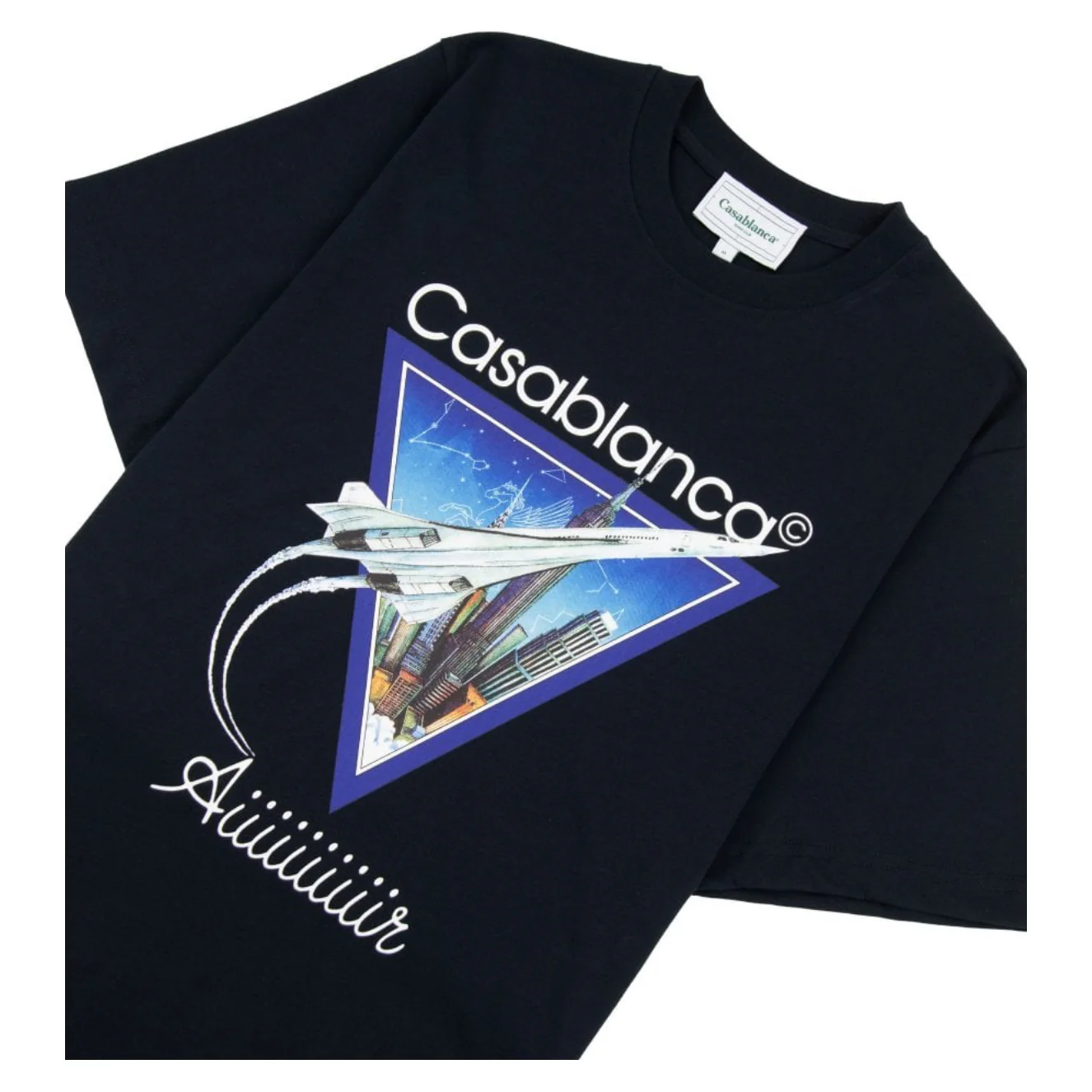 Casablanca Aiiiiir Printed T-shirt Navy - Image 4