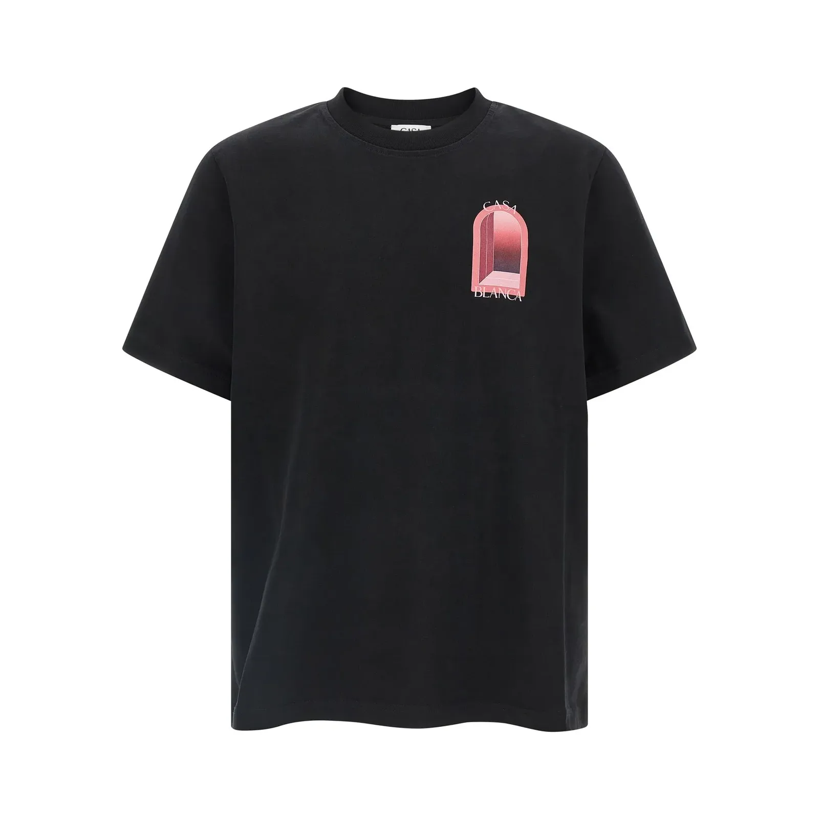 Casablanca Black & Pink Arches Short Sleeve T‑Shirt
