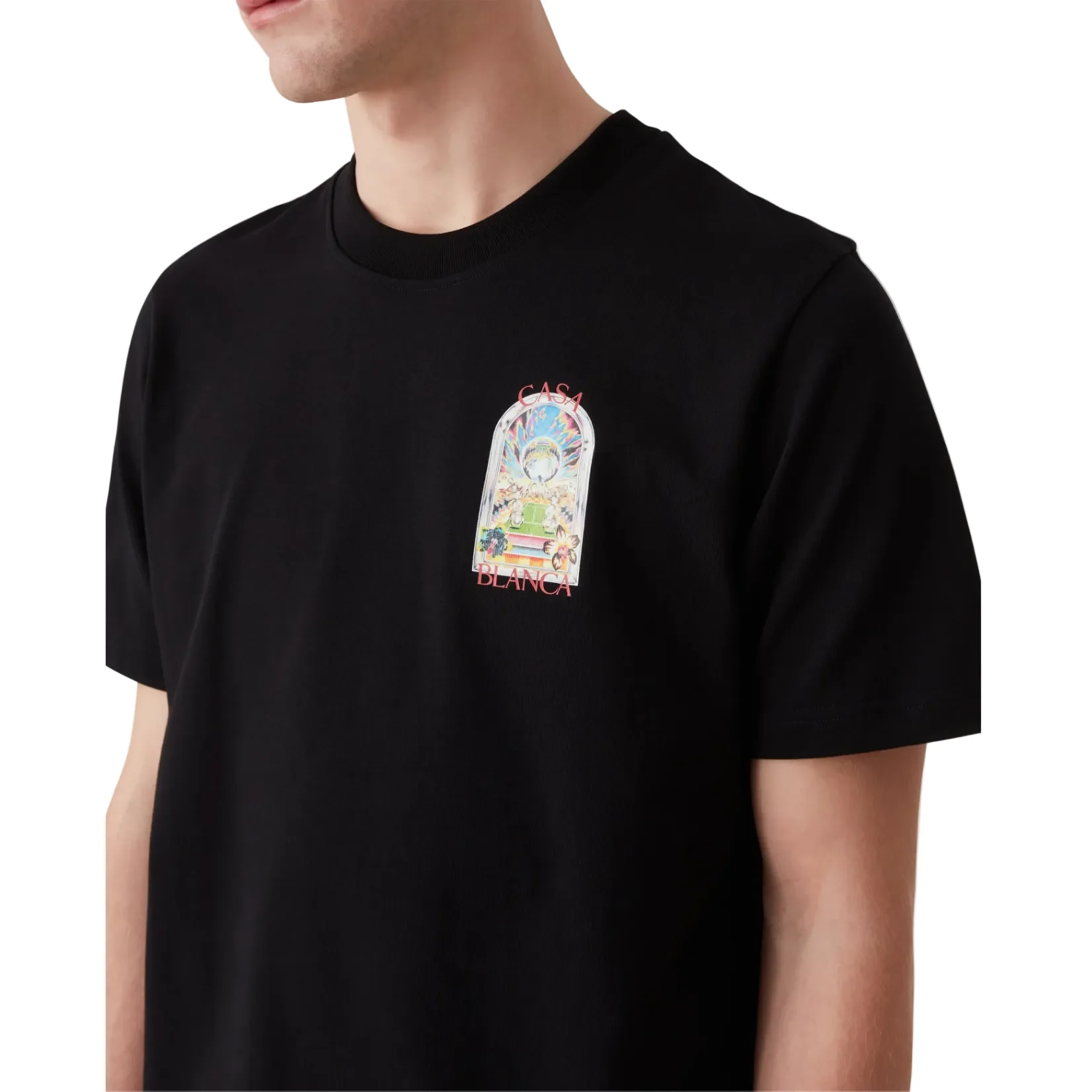 Casablanca Black Tennis Landscape Short Sleeve T‑Shirt - Image 2