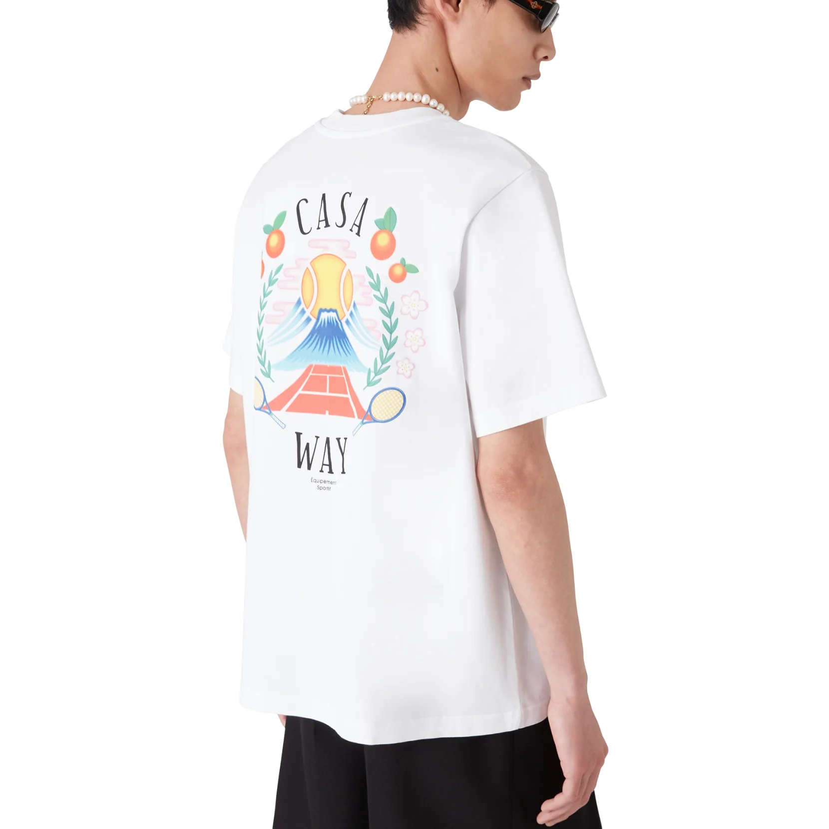 CASABLANCA CASA WAY MOUNTAIN SHORT SLEEVE T‑SHIRT WHITE - Image 2