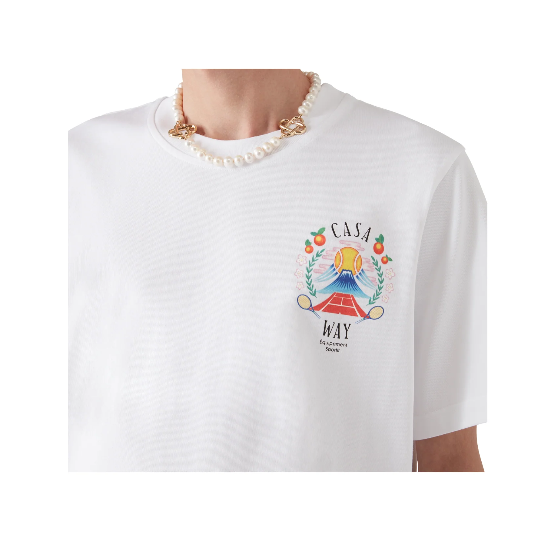 CASABLANCA CASA WAY MOUNTAIN SHORT SLEEVE T‑SHIRT WHITE - Image 3