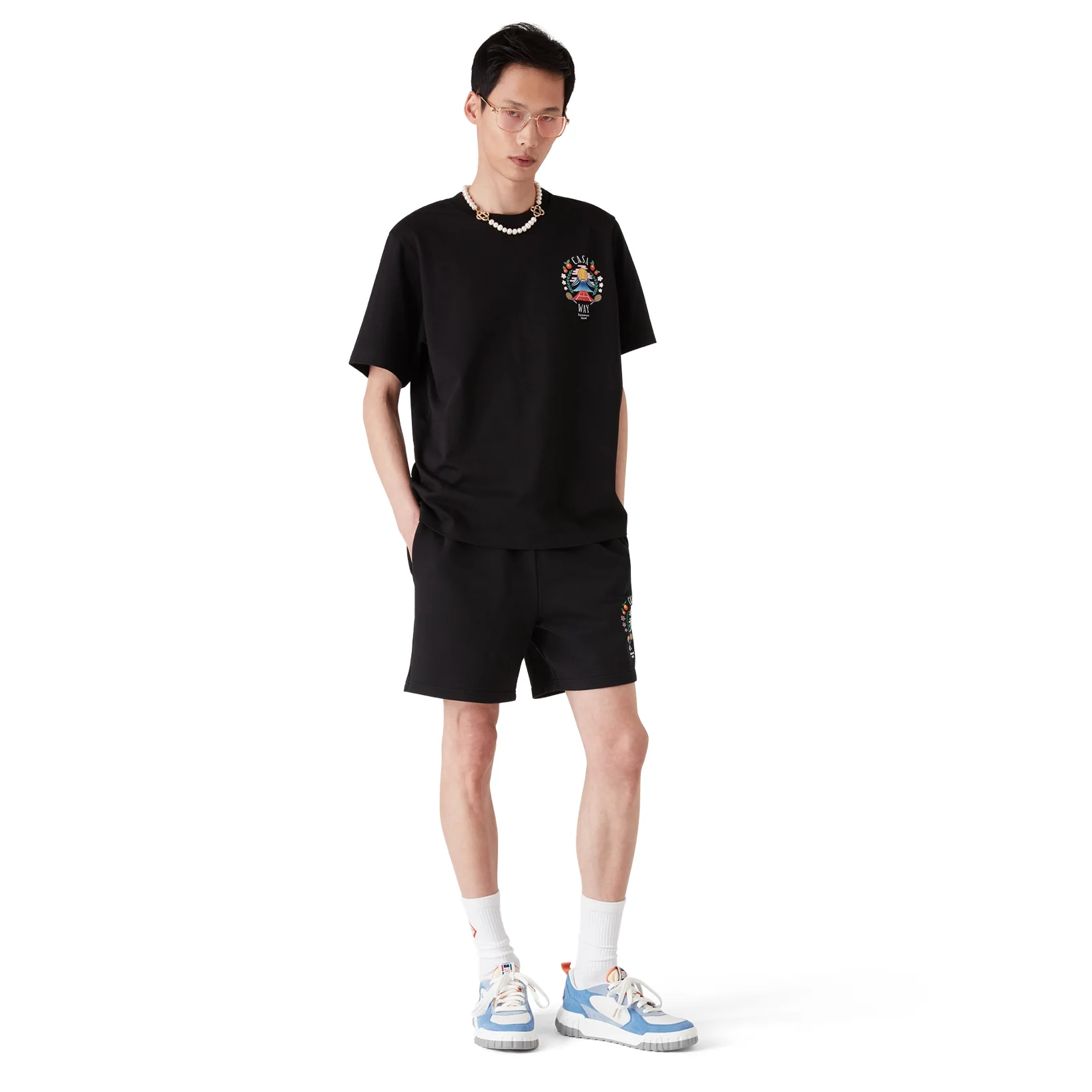 CASABLANCA CASA WAY MOUNTAIN SHORT SLEEVE T‑SHIRT BLACK - Image 2