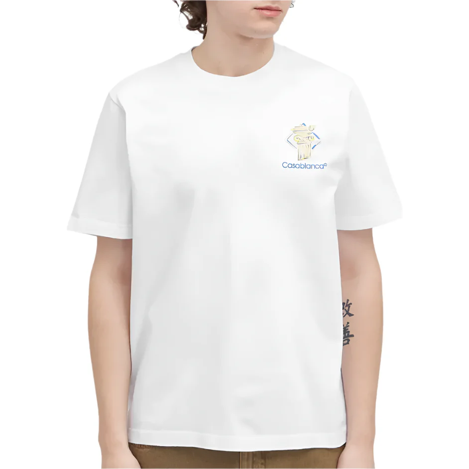 Casablanca Diamond Column T-Shirt White - Image 2