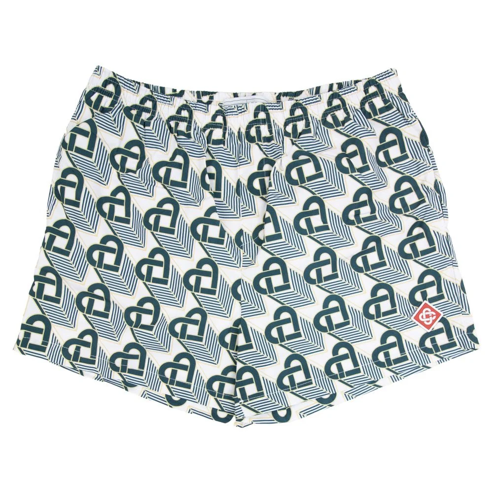 CASABLANCA HEART MONOGRAM PRINTED SWIM SHORTS Printed Swim Shorts Green