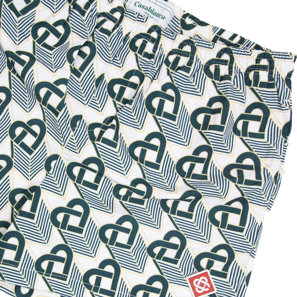 CASABLANCA HEART MONOGRAM PRINTED SWIM SHORTS Printed Swim Shorts Green - Image 2
