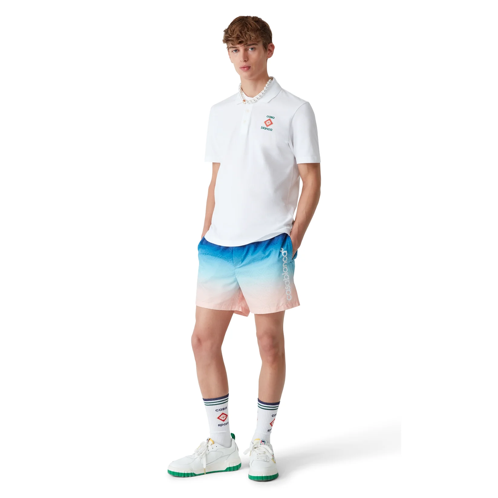 CASABLANCA JACQUARD GRADIENT SWIM SHORTS BLUE GRADIENT - Image 2