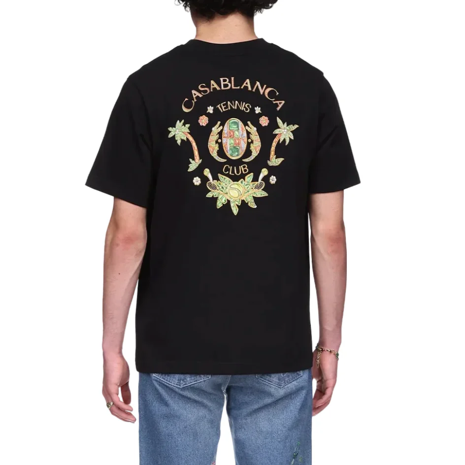 Casablanca Joyaux D'afrique Tennis Club T-Shirt Black - Image 4