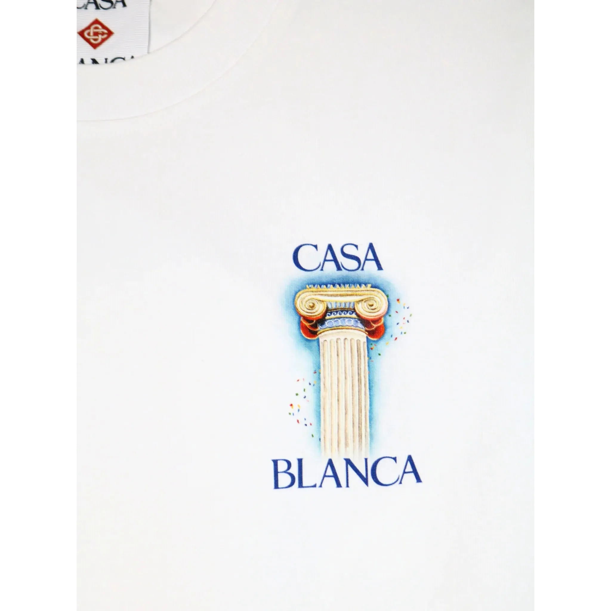 Casablanca La Colomne T-Shirt White - Image 4