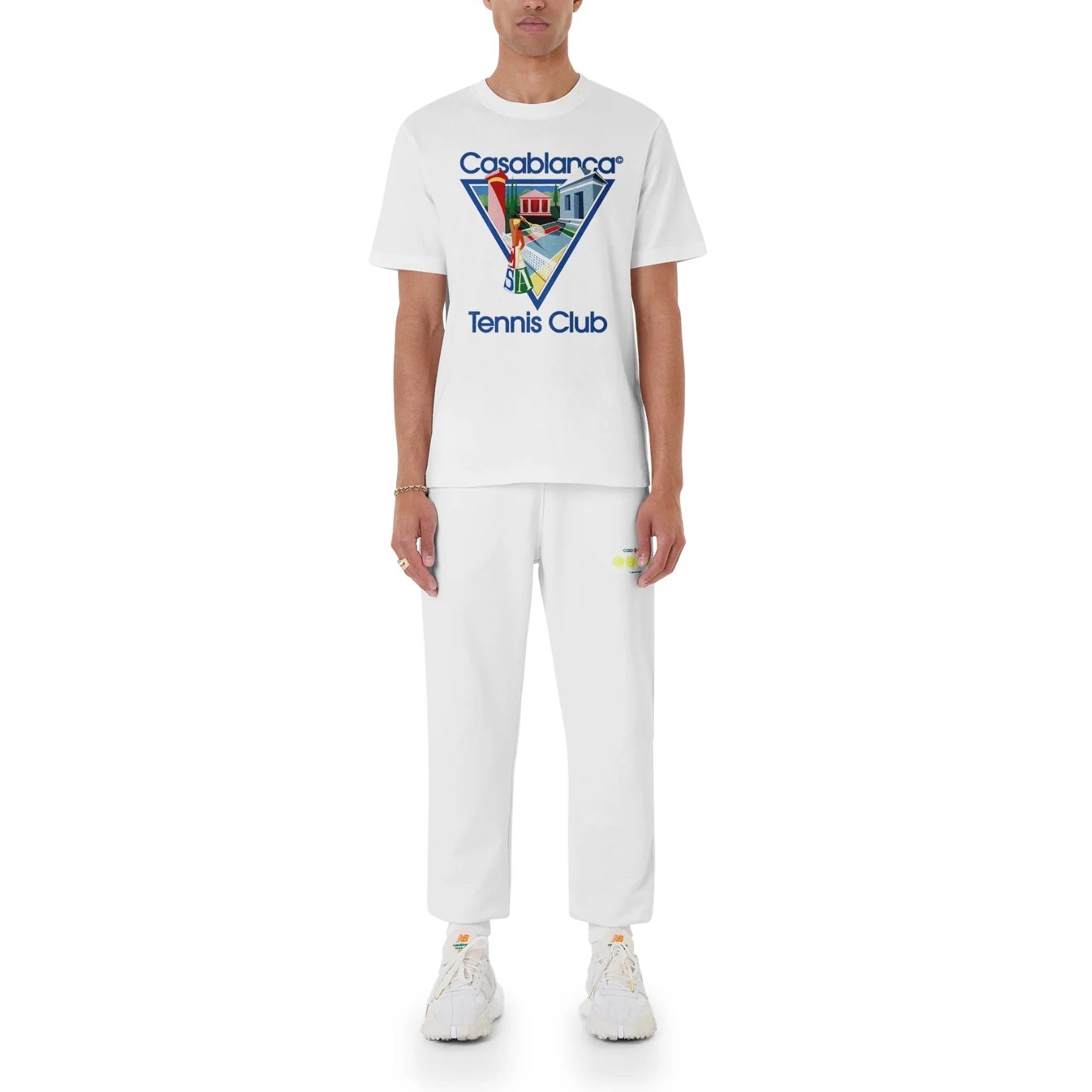 CASABLANCA LA JOUEUSE SHORT SLEEVE T‑SHIRT WHITE - Image 3